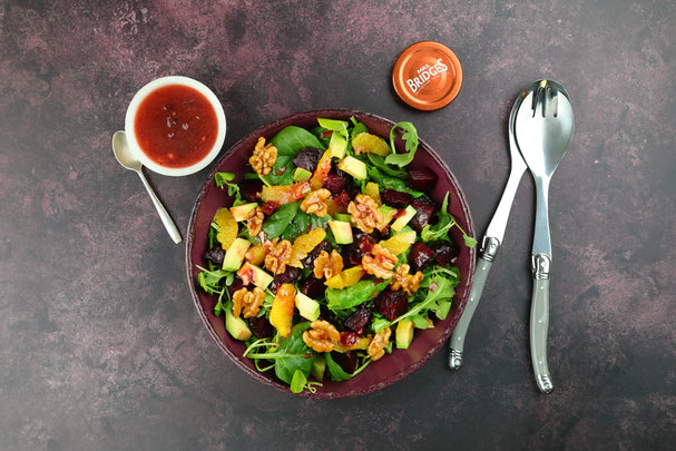 Vegan Beetroot Salad with Candied Walnuts