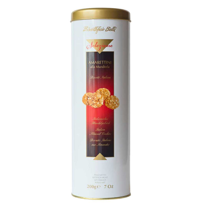 Amarettini Biscuits Belli Gift Tin 200g | Italian Biscuits