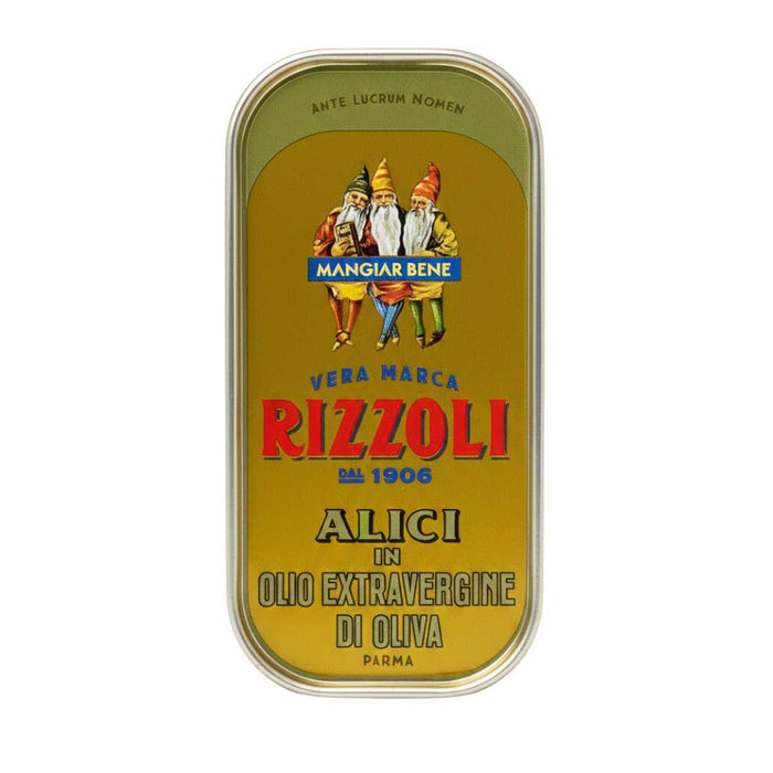 Anchovy Fillets in Extra Virgin Olive Oil Rizzoli Tin 90g