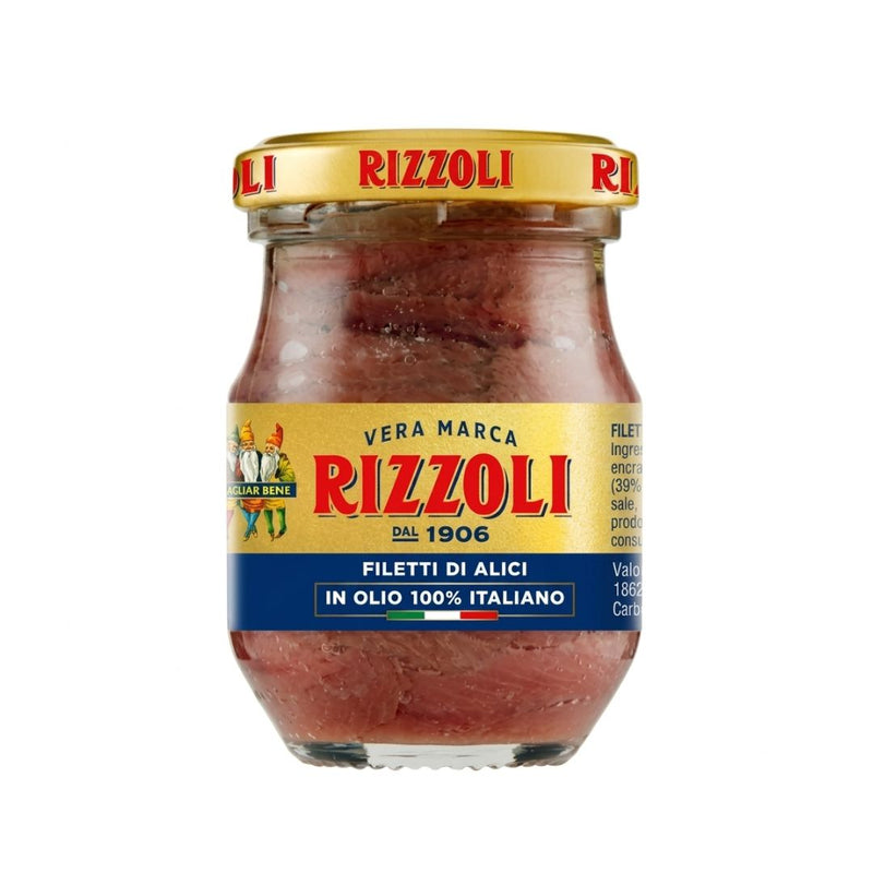 Anchovy Fillets in Italian Olive Oil Rizzoli Jar 90g