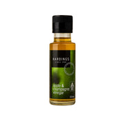Bottle of Hardinges apple and champagne vinegar on a white background