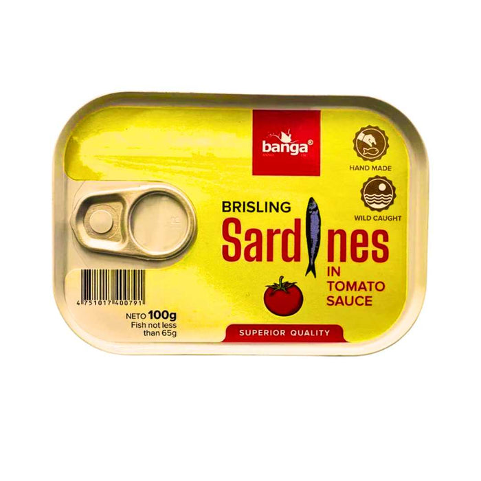 Canned Sardines in Tomato Sauce Banga 100g | Brisling Sardines