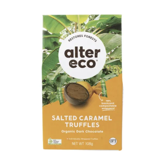 Alter Eco Organic Chocolate Truffles Salted Caramel 108g