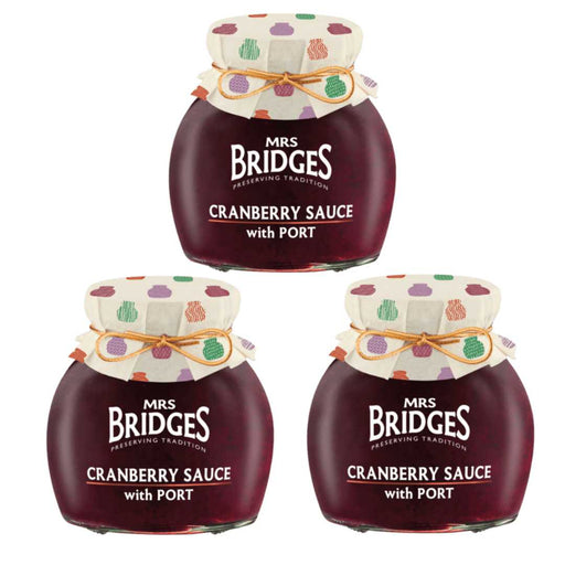 Mrs Bridges Cranberry Sauce with Port Value Pack 3x340g