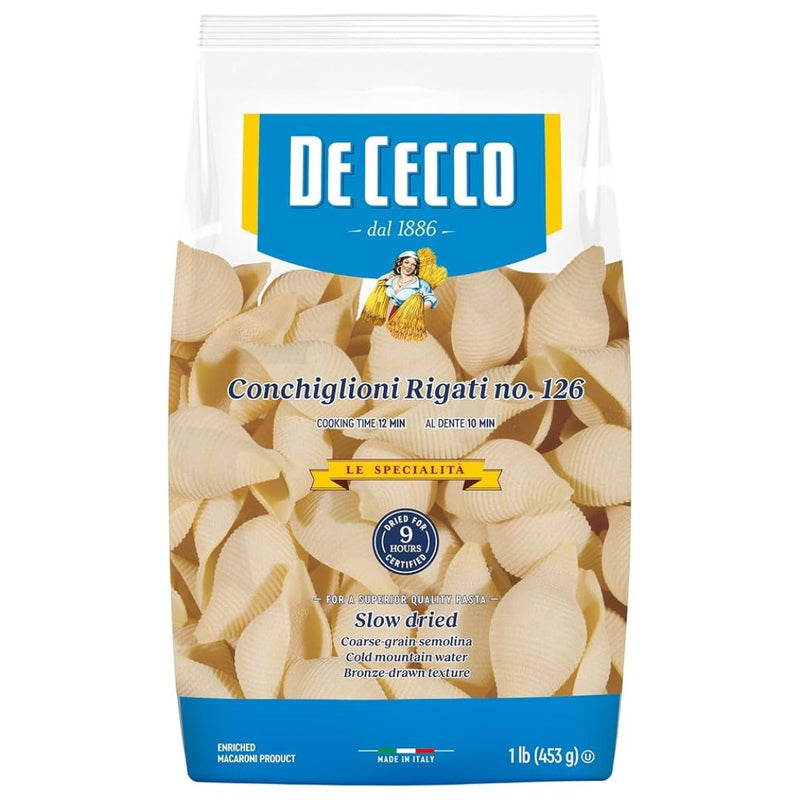 Conchiglioni De Cecco 500g | Conchiglioni Rigati Pasta Shells