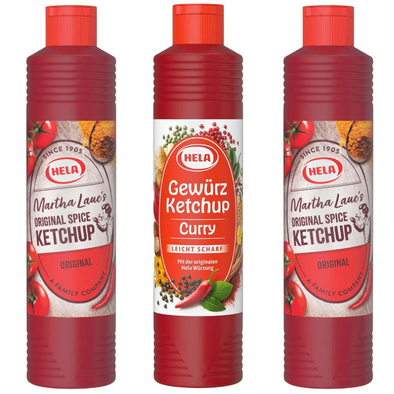 Hela Curry Ketchup Value Pack 3x800ml | 2 Classic + 1 Extra Hot