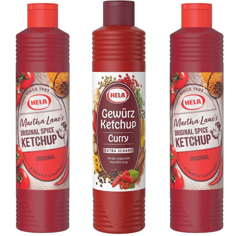Hela Curry Ketchup Value Pack 3x800ml | 2 Classic + 1 Extra Hot