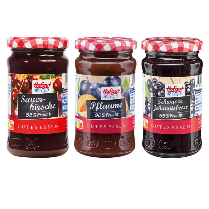 Jams and Fruit Spreads Hofgut European Selection Value Pack 3 x 250g