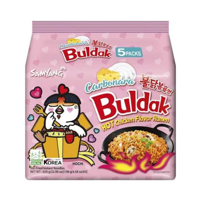 Packaging of Buldak Hot Chicken Flavor Ramen Korean Noodles