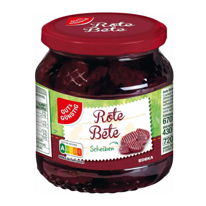 Pickled Beetroot Sliced with Onion Gut & Günstig 670g