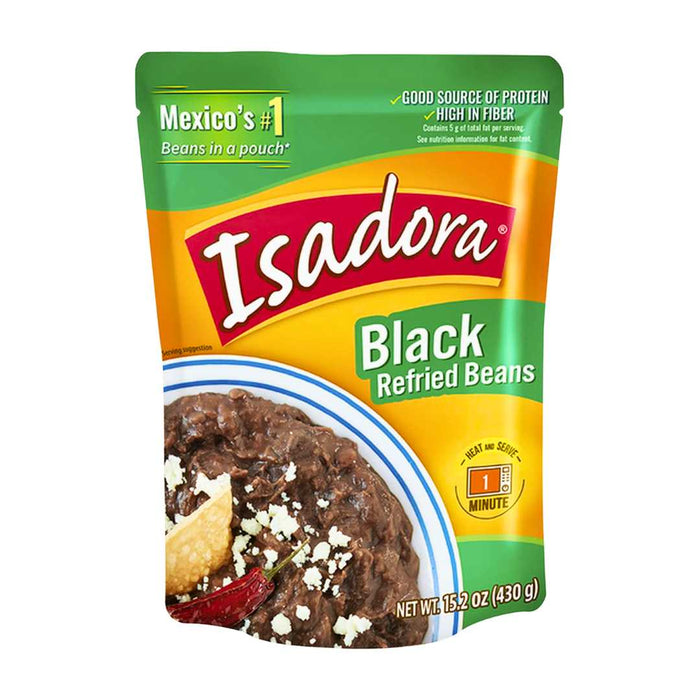 Isadora Refried Black Beans in Pouch 430g
