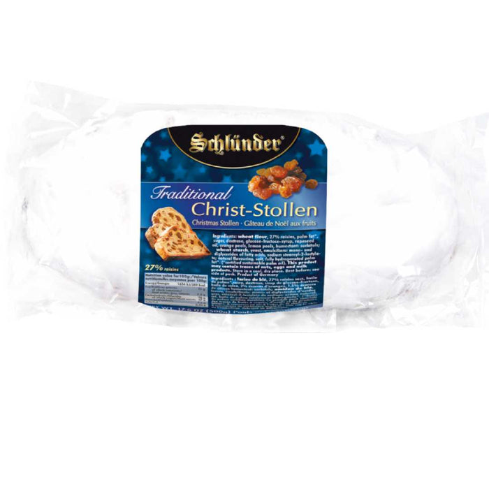 Schünder Christ-Stollen packaging on a white background