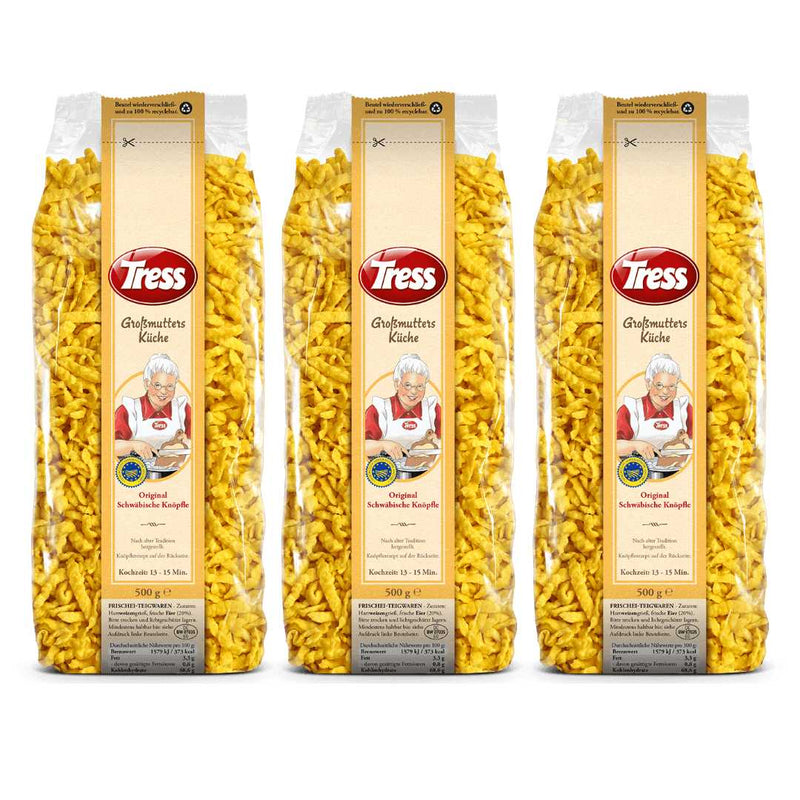 Tress Spaetzle Bavarian Style 20% Egg Value Pack 3x500g | Swabian Knoepfle