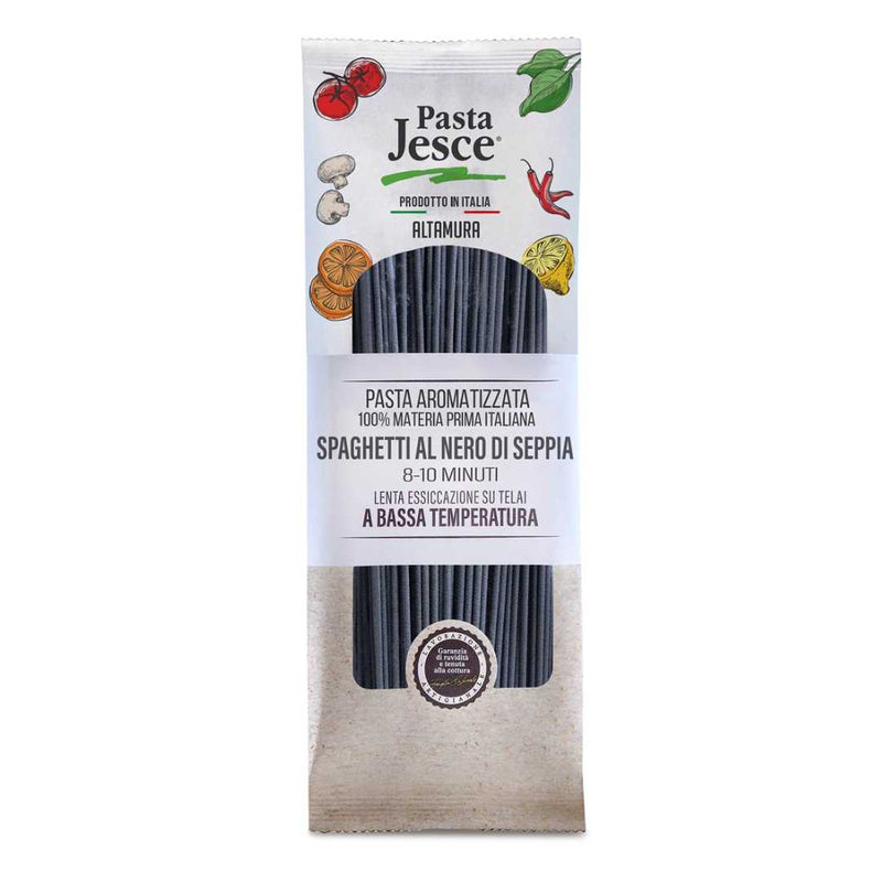 Squid Ink Spaghetti Pasta Jesce 500g | Spaghetti Al Nero di Seppia | Italian Foods