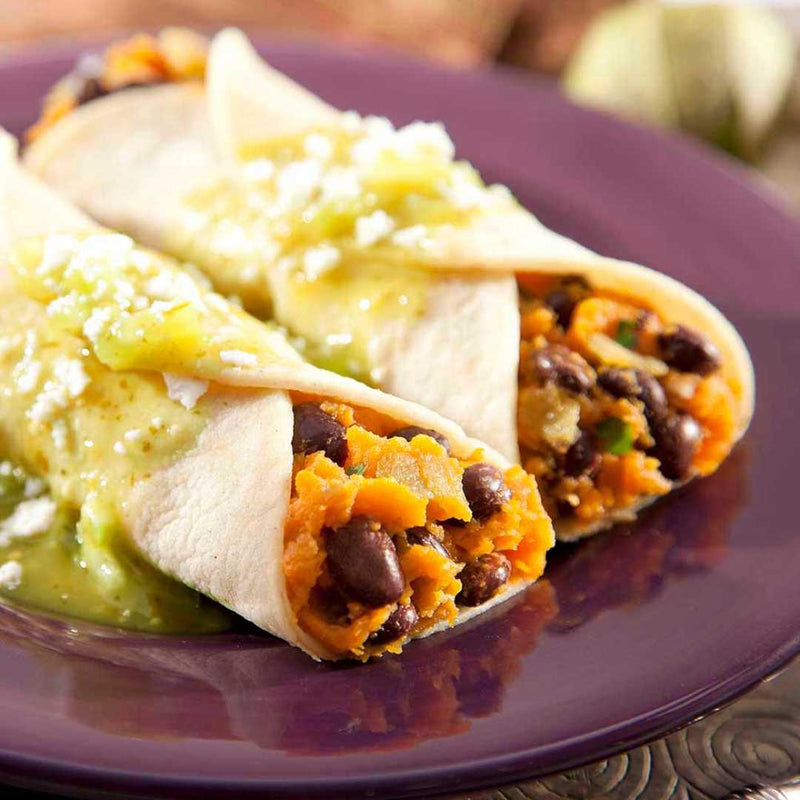 Burrito stuffed with whole black beans