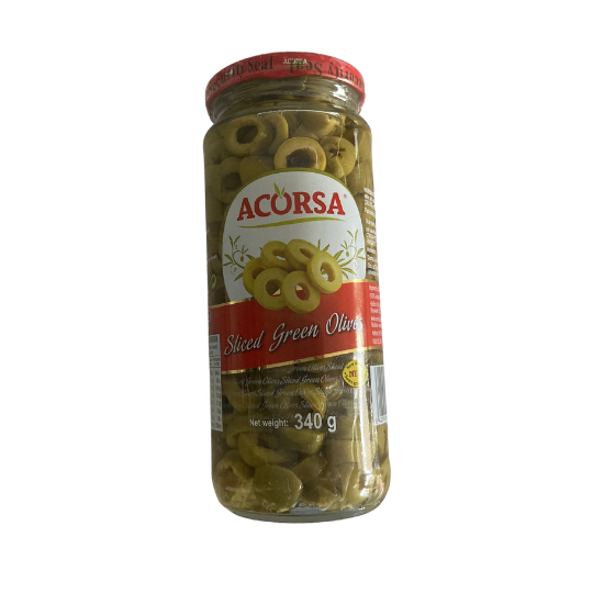 Sliced Green Olives Acorsa jar 340g