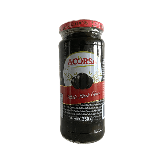 Whole Black Olives Acorsa jar 350g