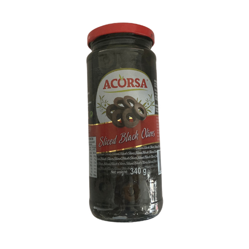 Sliced Black Olives Acorsa jar 340g