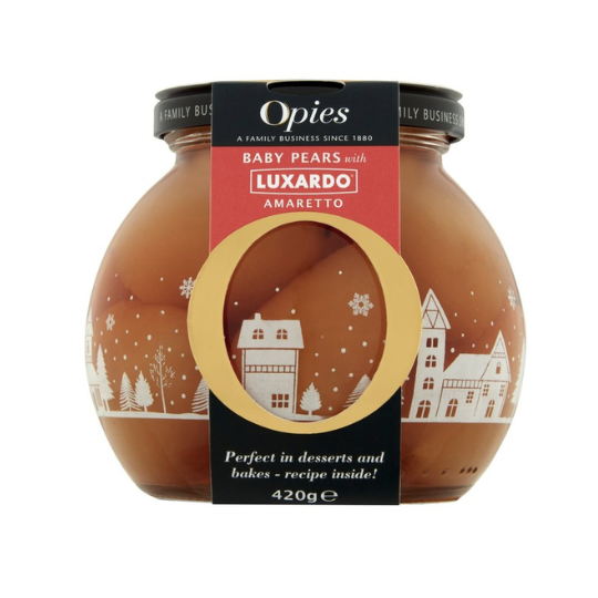 Opies Baby Pears in Luxardo Amaretto 420g