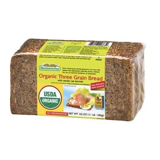 Organic Three Grain Bread Mestemacher 500g