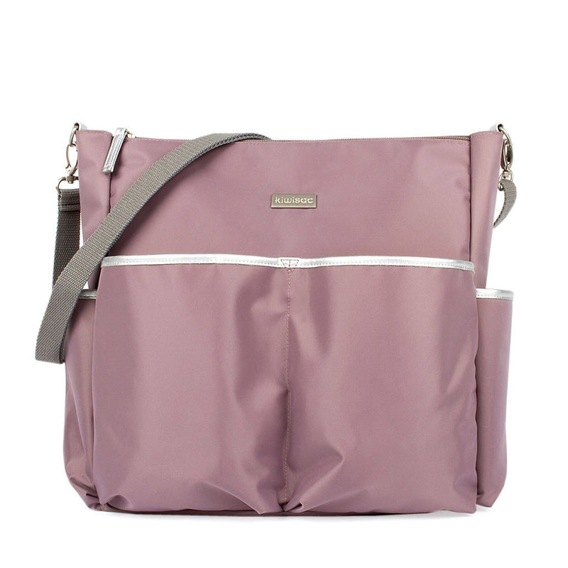 Diaper Bag and Backpack Kiwisac Kamamito Taupe Pink Rose - Shoesandbagx