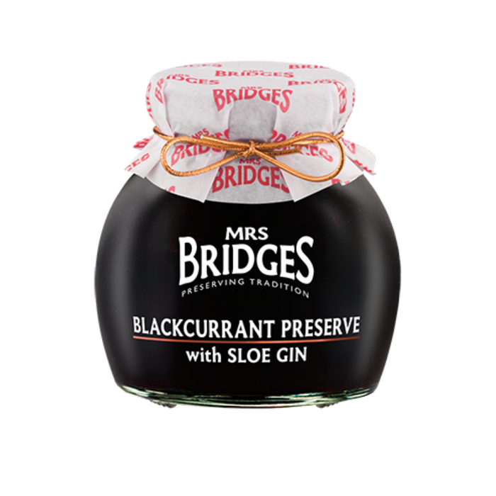 Mrs Bridges Blackcurrant Preserve with Sloe Gin