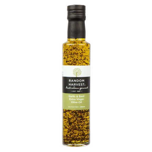 Random Harvest Gourmet Garlic Infused Olive Oil with Basil 250ml