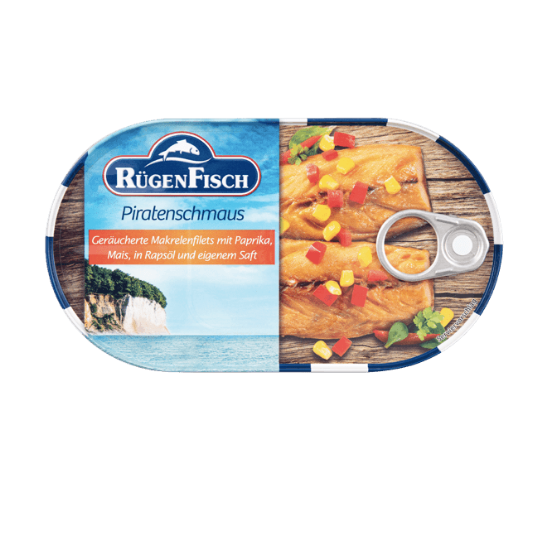 Smoked Mackerel Fillets with Paprika & Corn Rugen Fisch 200g