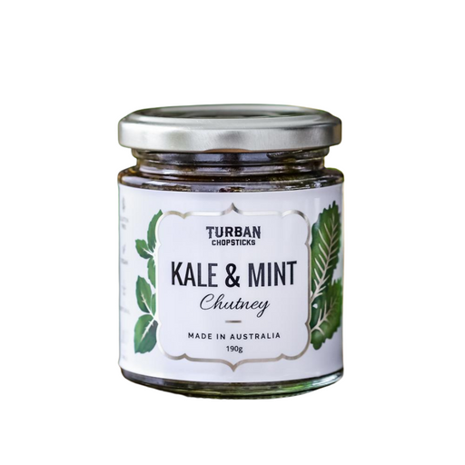 Kale and Mint Chutney Turban Chopsticks