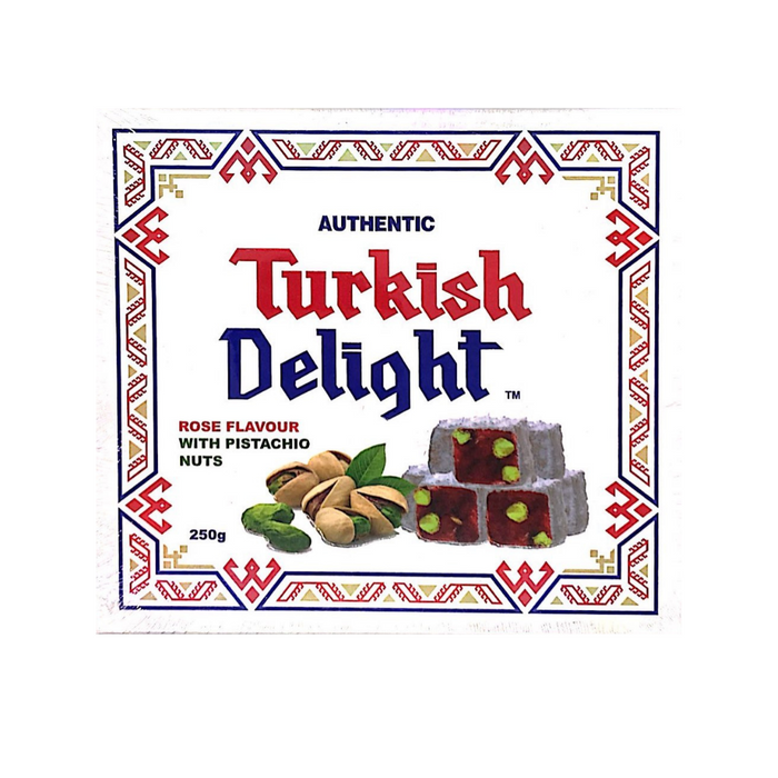 Turkish Delight Rose Flavour with Pistachio Nuts 250g Box