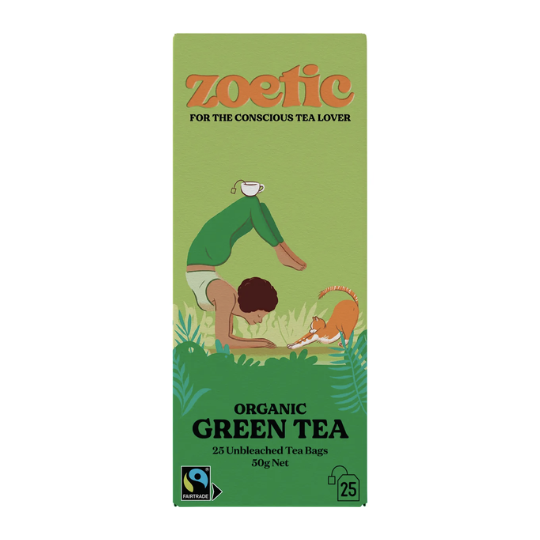 Organic Green Tea Zoetic 25 Tea bags — Gourmet World Foods